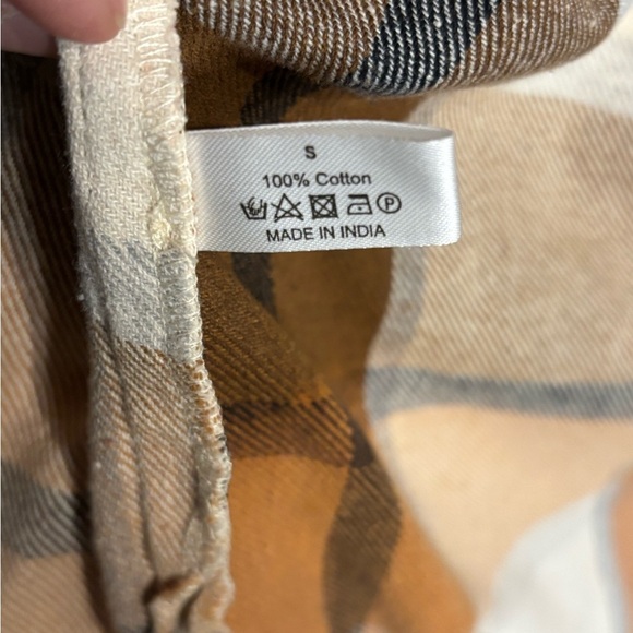 Panache Apparel “Until Sundown” Ivory and Brown Button Down Flannel - Picture 7 of 9